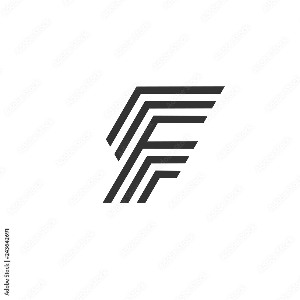 Letter F vector line logo design. Creative minimalism logotype icon symbol. Letter F vector line logo design. Creative minimalism logotype icon symbol.