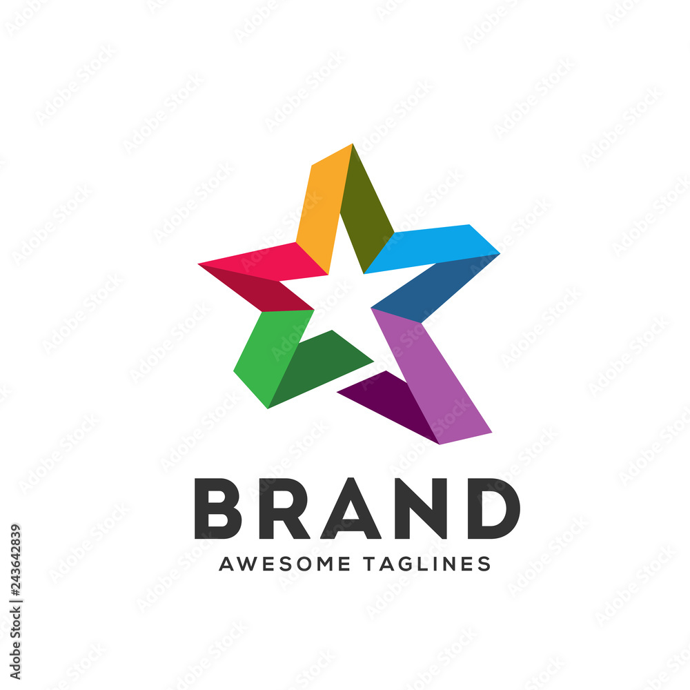 Fototapeta premium creative star color vector illustration abstract business logo template