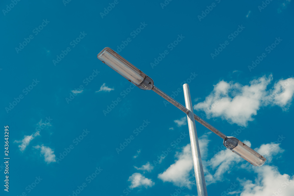 street lamp on blue sky street lamp on blue sky