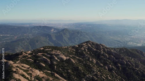 Panoramic view of famous Montserrat mountains, Catalonia photo