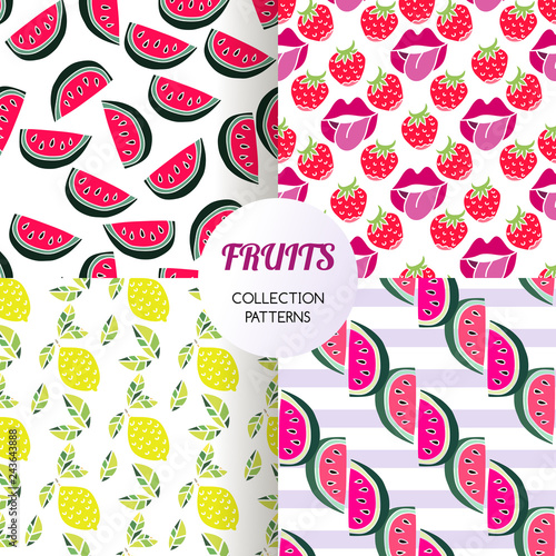 Fruits patterns set3