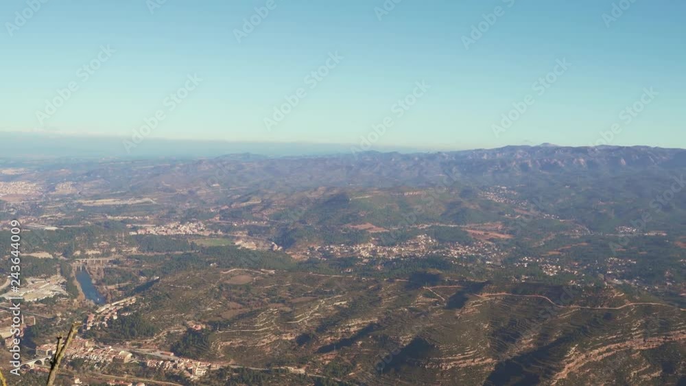 Panoramic view of famous Montserrat mountains, Catalonia Panoramic view of famous Montserrat mountains, Catalonia