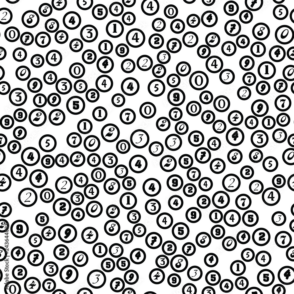Rounds and numbers. Education, school concept. Seamless vector EPS 10 pattern. Flat style