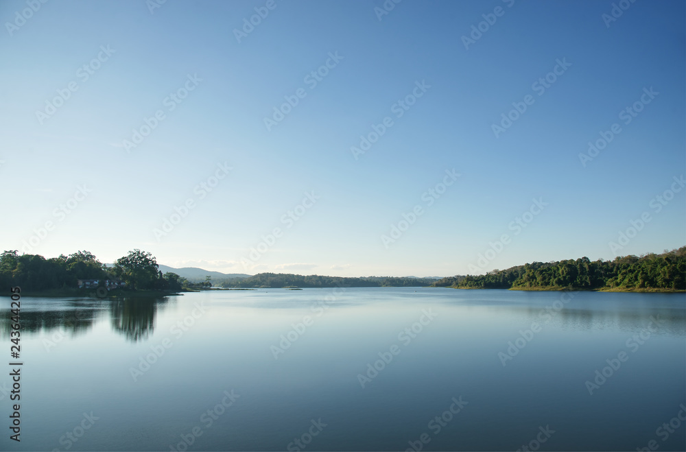 Clear surface of the lake : Chulabhorn Dam, Chaiyaphum, Thailand
