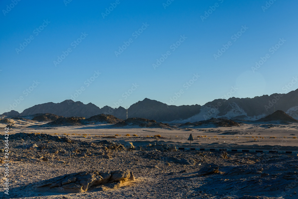 Mountains in arabian desert not far from the Hurghada city, Egypt