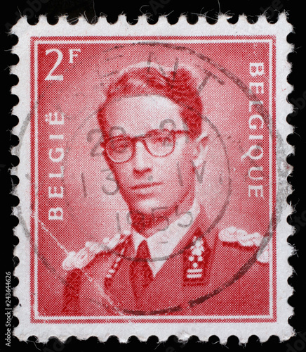 Stamp printed in Belgium shows King Baudouin, "Marchant" ; type, circa 1970.