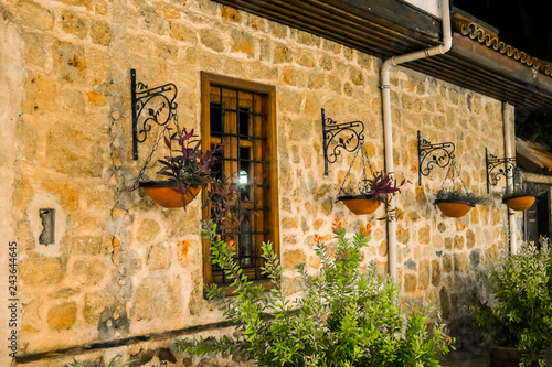 Wall with flower pots