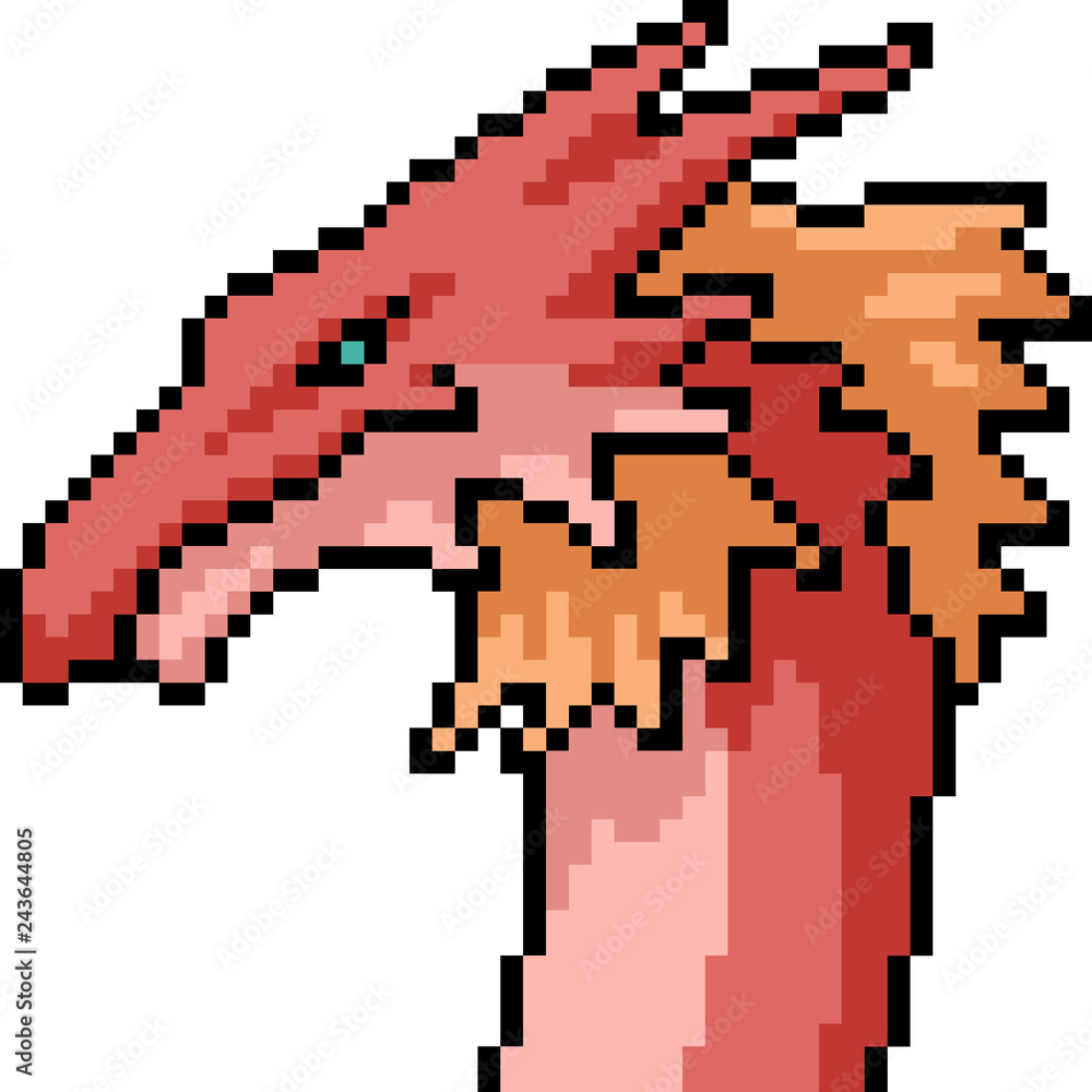Fototapeta premium vector pixel art monster head