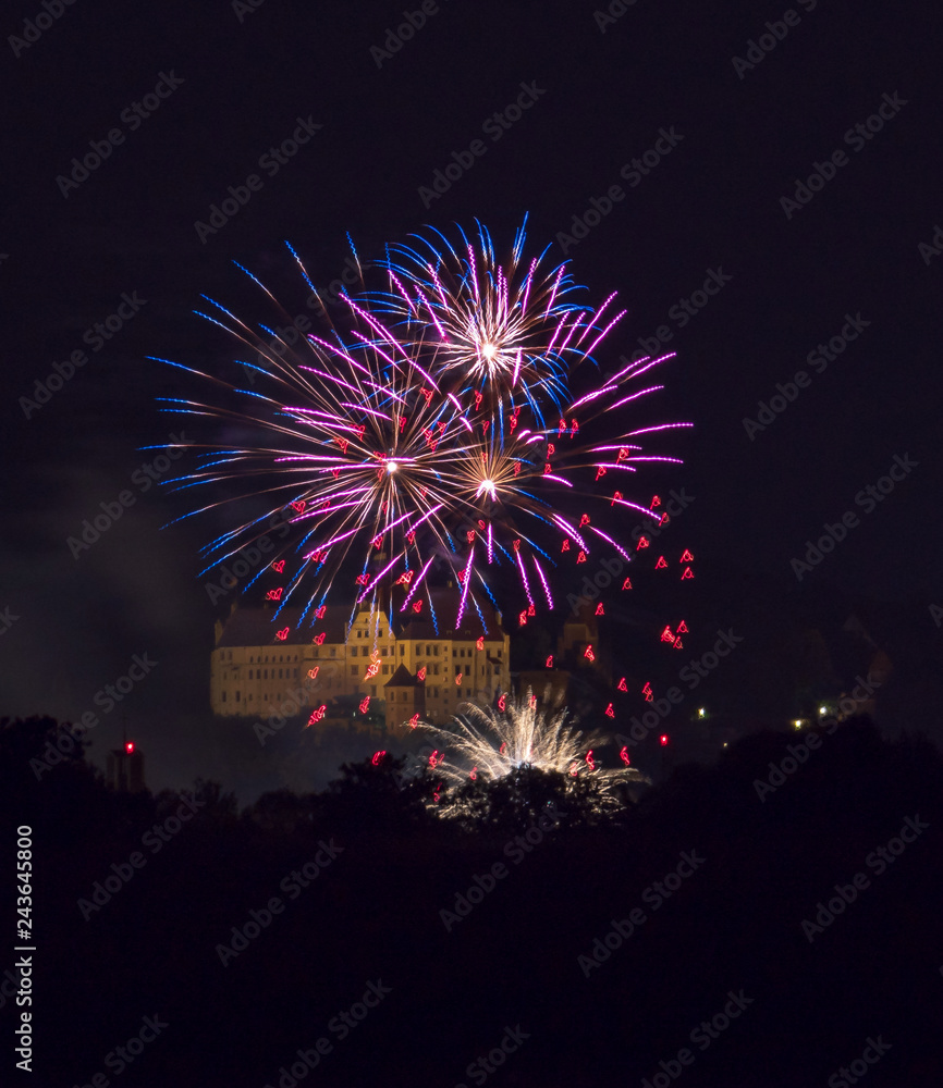 Fireworks over castle Trausnitz (3) Fireworks over castle Trausnitz (3)