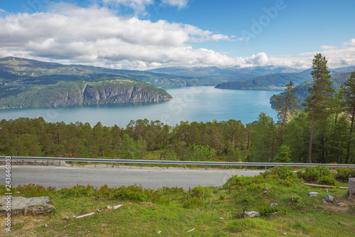 Looking down at the Innvikfjord on the way to Utvik