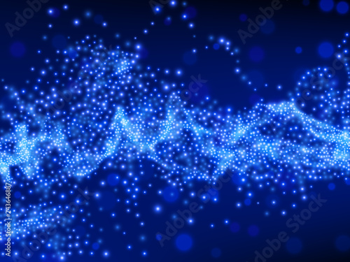 Wallpaper Mural Blue glitter wave. Energy flow. Vector background Torontodigital.ca