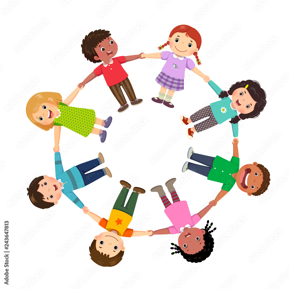 circle holding hands clip art