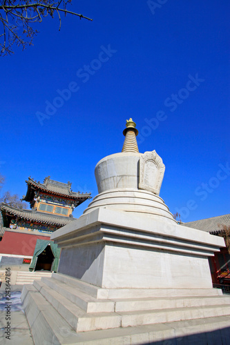Pagoda architectural landscape in the Five Pagoda Temple  Hohhot city  Inner Mongolia autonomous region  China