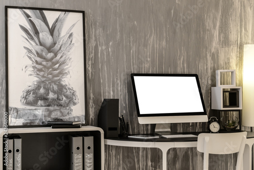 Modern home office workspac...