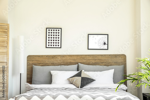 Interior of modern comfortable bedroom