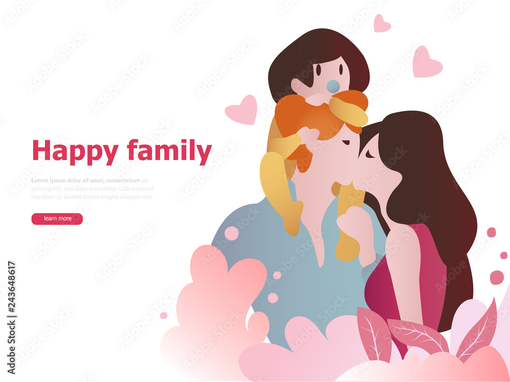 Happy family design templates for family doctor, pregnancy, healthy life. Modern vector illustration concepts for website and mobile website development. Happy family design templates for family doctor, pregnancy, healthy life. Modern vector illustration concepts for website and mobile website development.