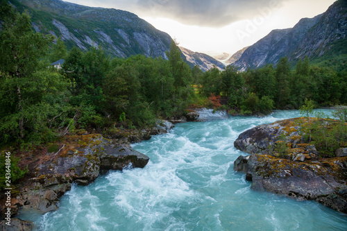 Jostedola river near Nigardsbreen glacier Jostedalsbreen National Park Sogn og Fjordane Norway Scandinavia photo