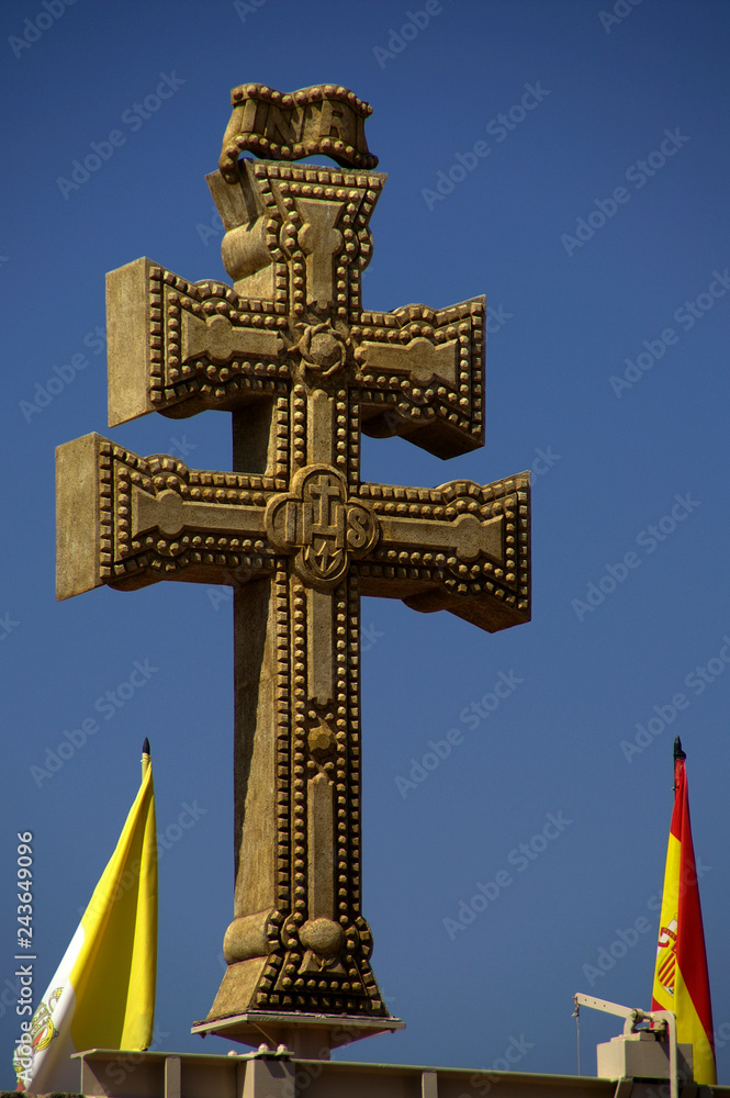 Caravaca de la Cruz (Murcia) Spain. Stone cross of The Basilica of the  Blessed Mother and Vera Cruz Stock Photo | Adobe Stock