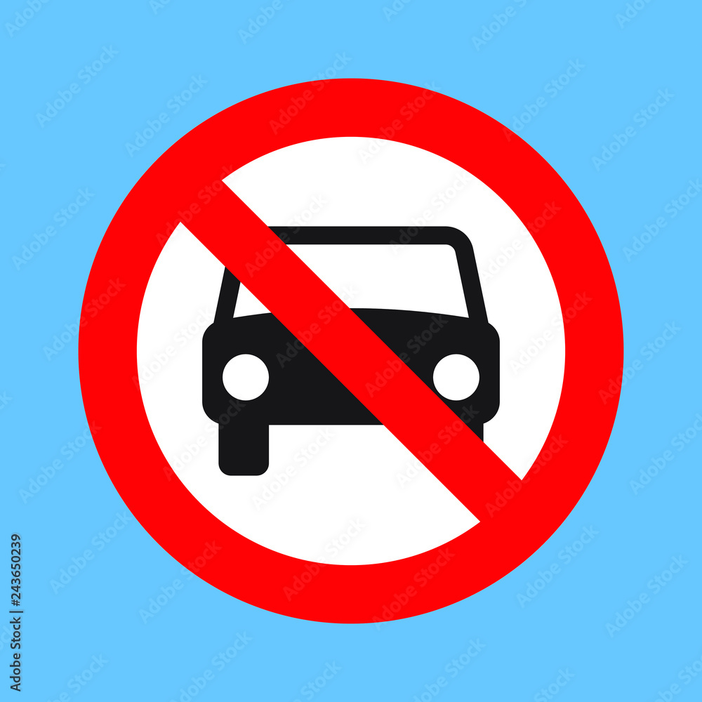 No car or no parking traffic sign, prohibit sign, vector illustration No car or no parking traffic sign, prohibit sign, vector illustration