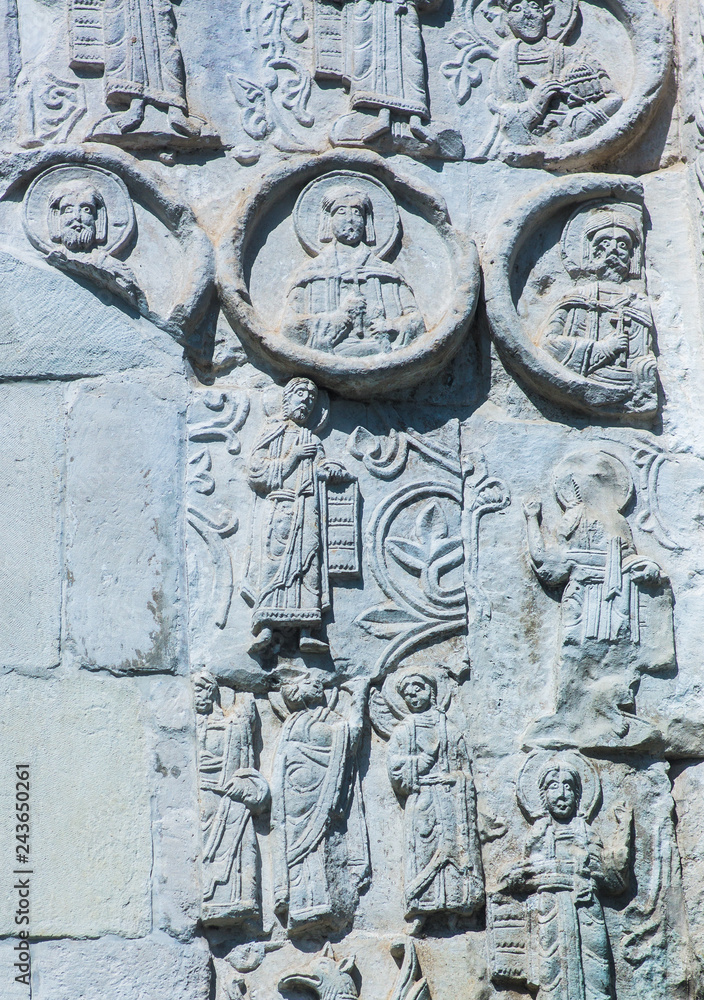 bas-reliefs on the ancient temple Saint George Cathedral Yuryev-Polsky bas-reliefs on the ancient temple Saint George Cathedral Yuryev-Polsky
