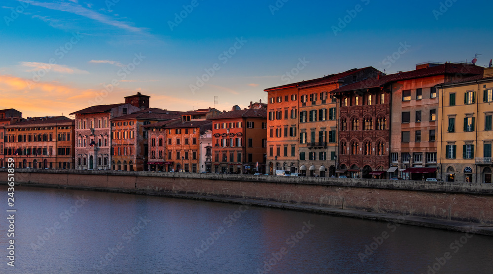 buildings along the Arno in Pisa