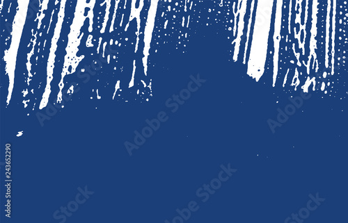 Grunge texture. Distress indigo rough trace. Extra