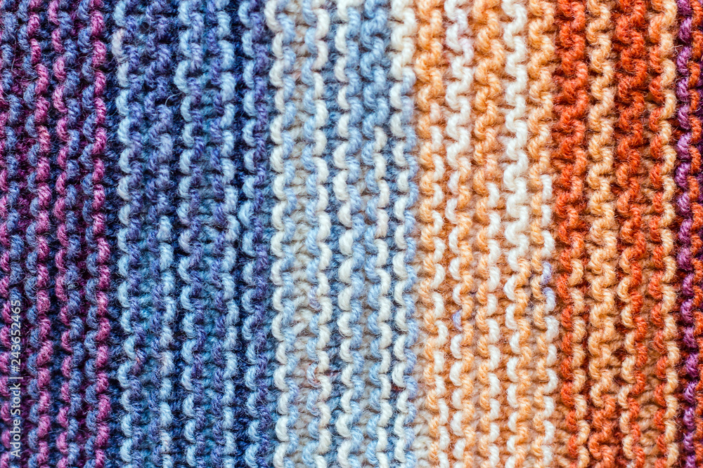 vertically striped colorful wool texture handmade closeup