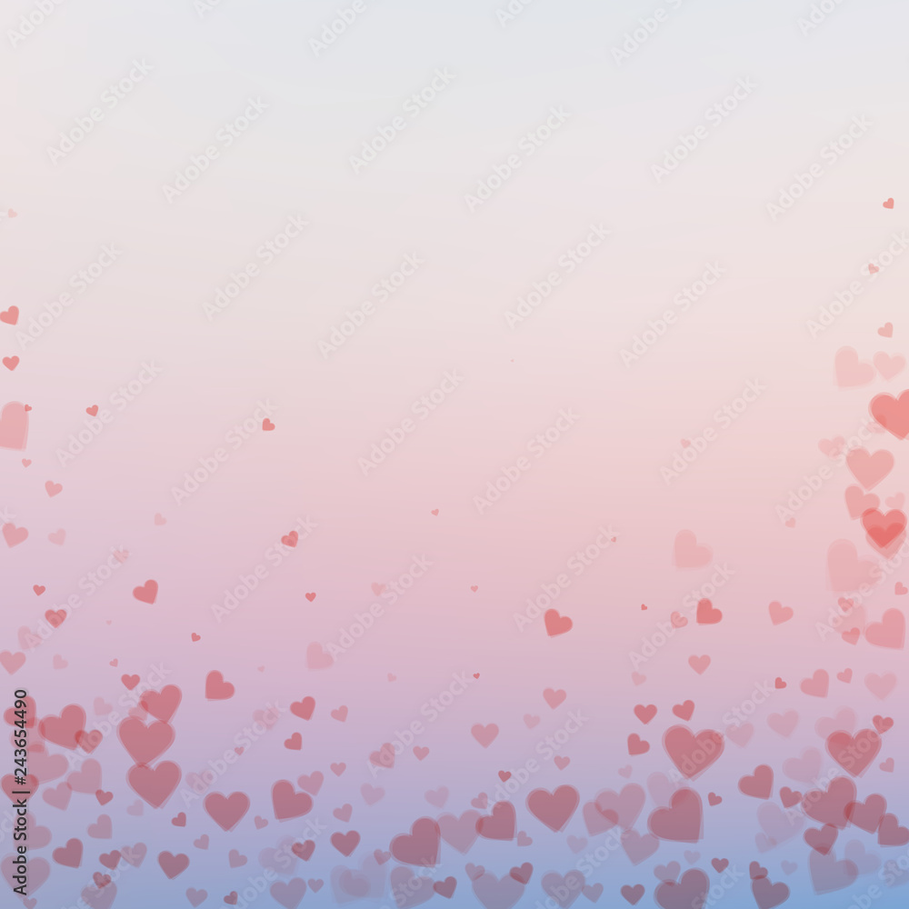 Red heart love confettis. Valentine's day falling Red heart love confettis. Valentine's day falling