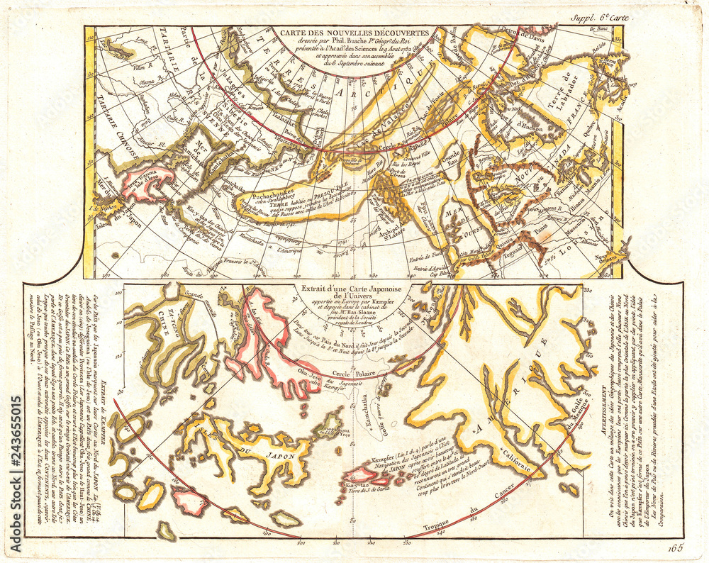 Obraz premium 1772, Vaugondy, Diderot Map of Alaska, the Pacific Northwest and the Northwest Passage