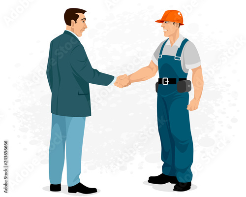 Handshake of Builder with customer