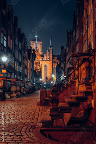 Gdansk old town at night