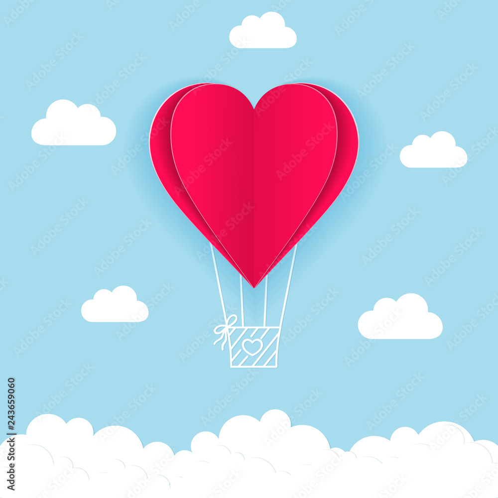 The Valentine Day card with hearts of paper The Valentine Day card with hearts of paper