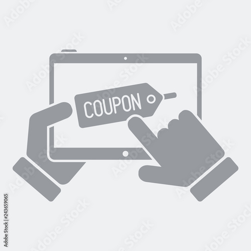 Coupon label on tablet