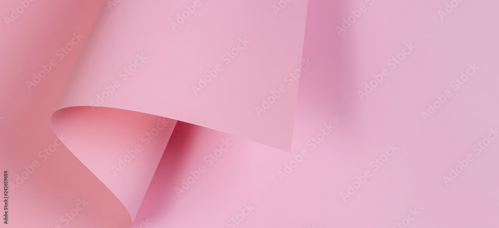 Abstract background with geometric shape pastel pink color paper