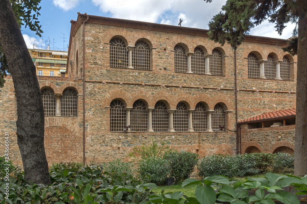Fototapeta premium Ancient Byzantine Church of the Acheiropoietos in the center of city of Thessaloniki, Central Macedonia, Greece