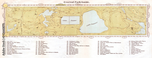 Photography 1866, Map of Central Park, New York City, New York