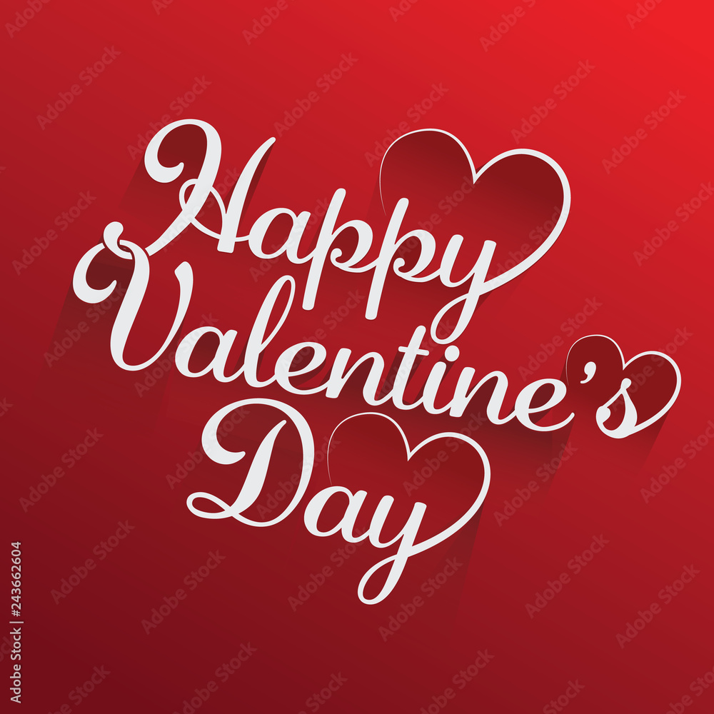 Happy Valentines Day Hand Drawing Vector Lettering design. - Vector