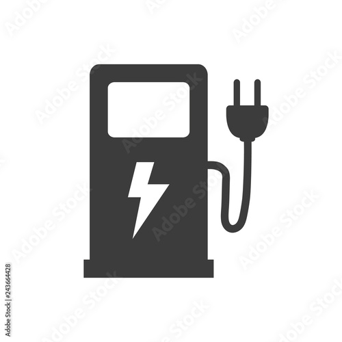 Electric fuel pump icon on white background.