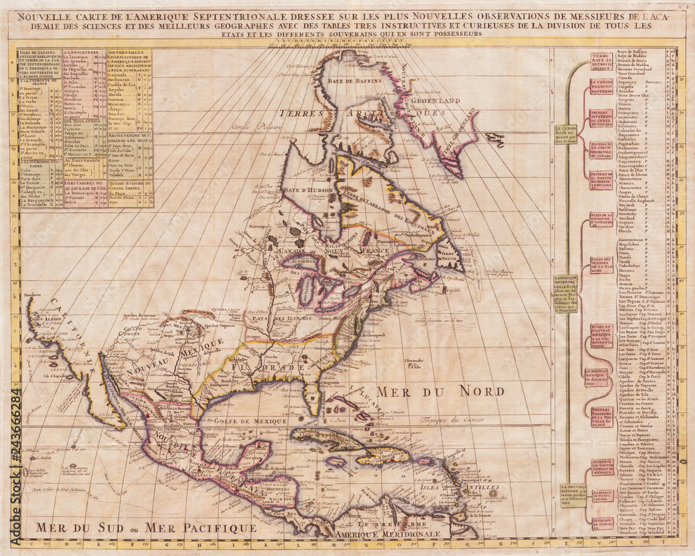 1720, Chatelain Map of North America