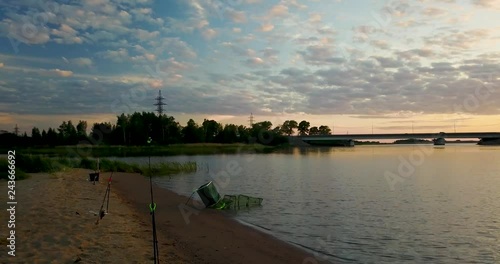 Beautiful view from the top of the river and sunset photo