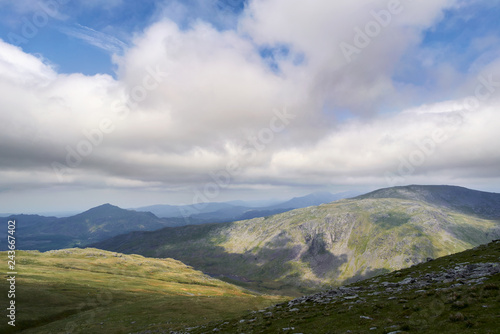 The summit of Grey Friar and Harter Fell in the English Lake District  UK.