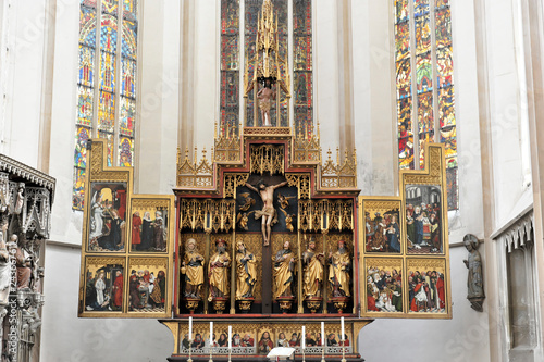 Hochaltar, Jakobskirche, erbaut zwischen 1311 und 1484, evangelisch-lutherische Stadtpfarrkirche St Jakob, Rothenburg ob der Tauber, Bayern, Deutschland, Europa photo