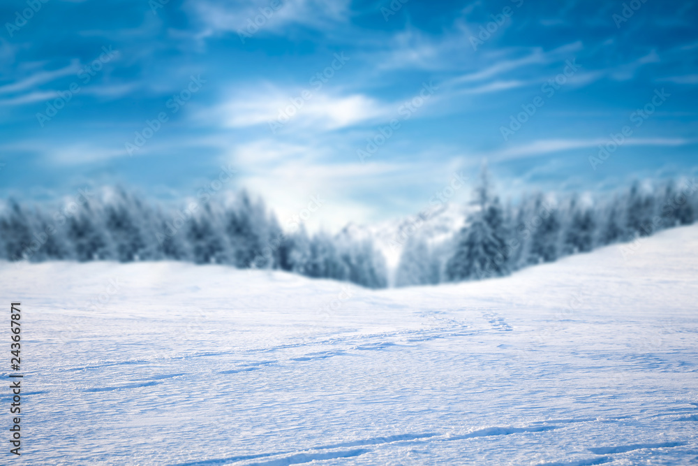 Winter background of free space and ice road Winter background of free space and ice road