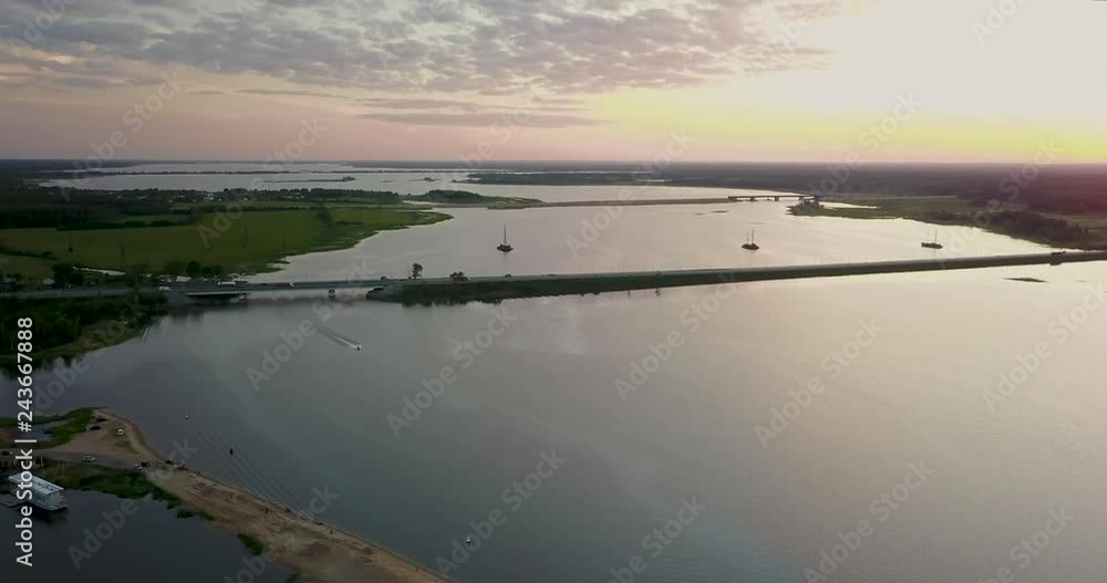 Beautiful view from the top of the river and sunset Beautiful view from the top of the river and sunset