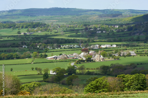 Views if Bassenthwaite village and St John's Church in the Lake District, England, UK.