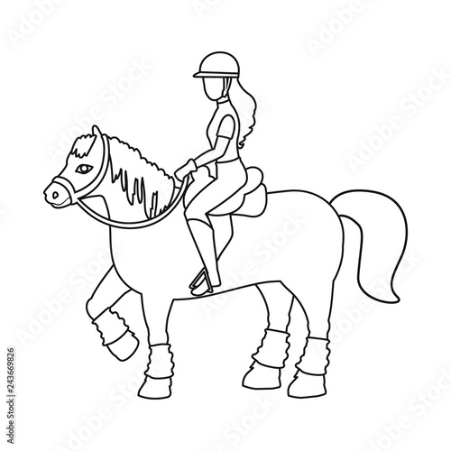 Vector design of horseback and equestrian symbol. Collection of horseback and horse  stock vector illustration. © pandavector