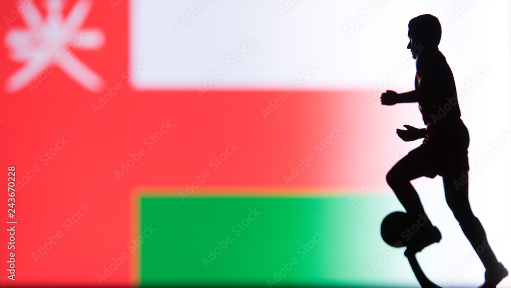 Oman National Flag. Football, Soccer player Silhouette