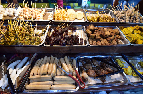 Traditional indonesian street food on tropical island Belitung, Indonesia photo