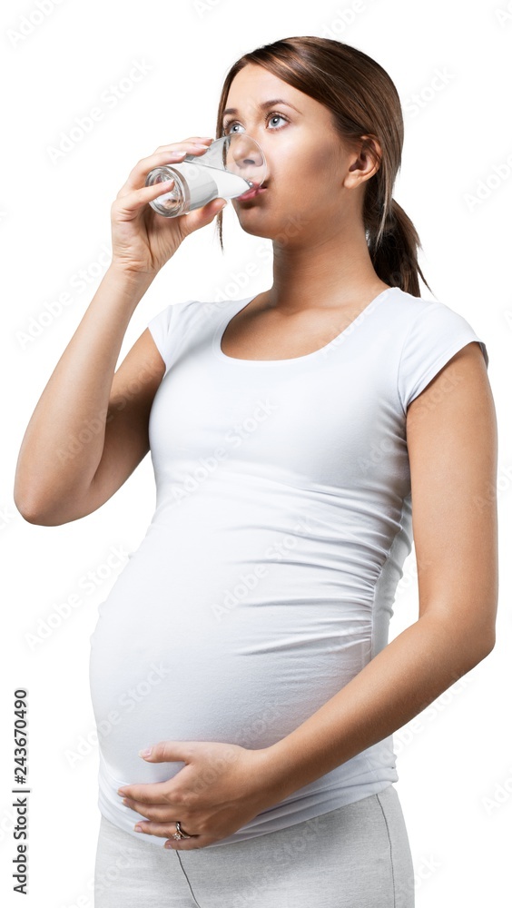 Portrait of a Pregnant Woman Drinking Water Portrait of a Pregnant Woman Drinking Water