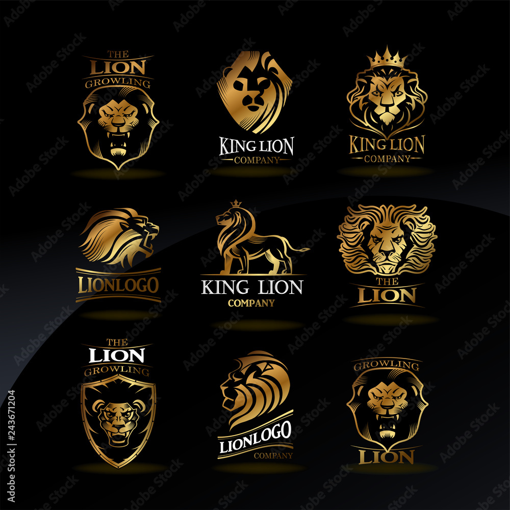Obraz premium Emblems with golden Lions